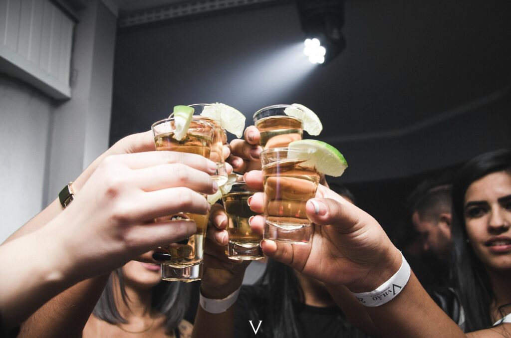 group of people drinking together