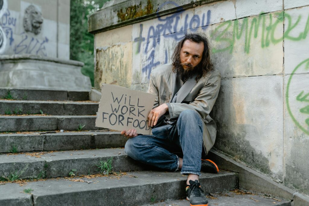 homeless man on street