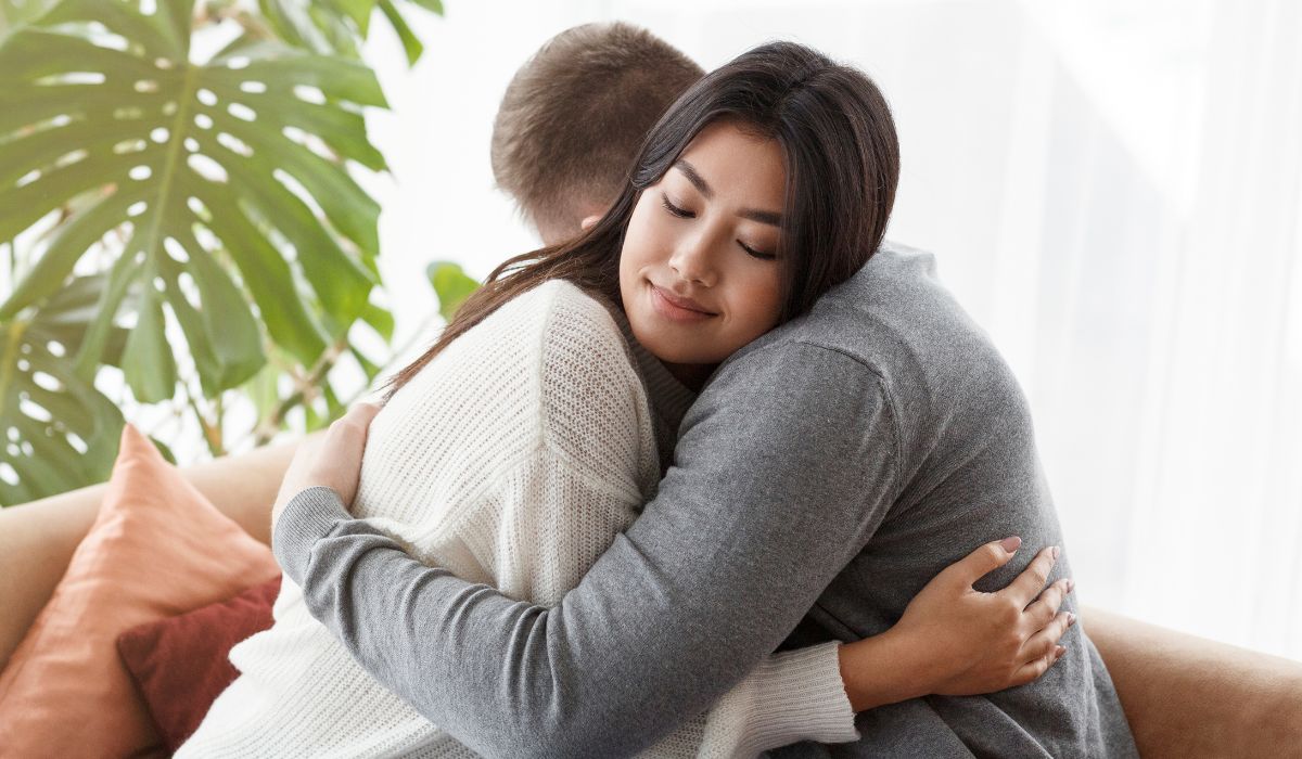 couple giving each other a hug