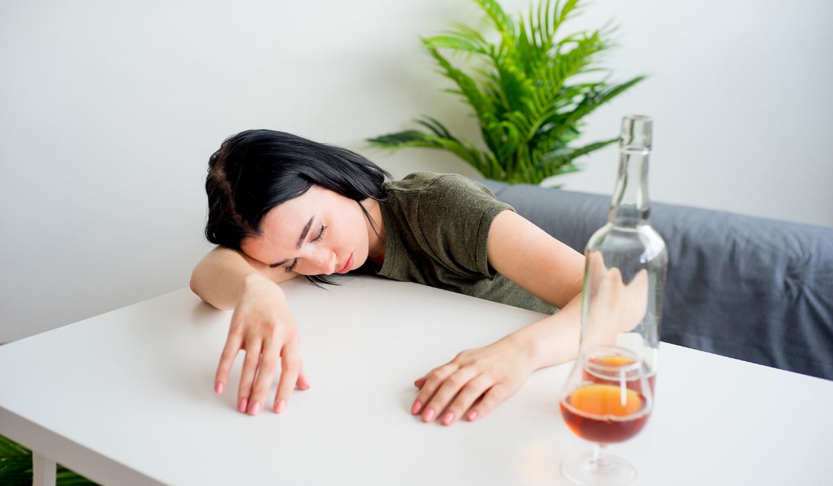 person passed out from alcohol