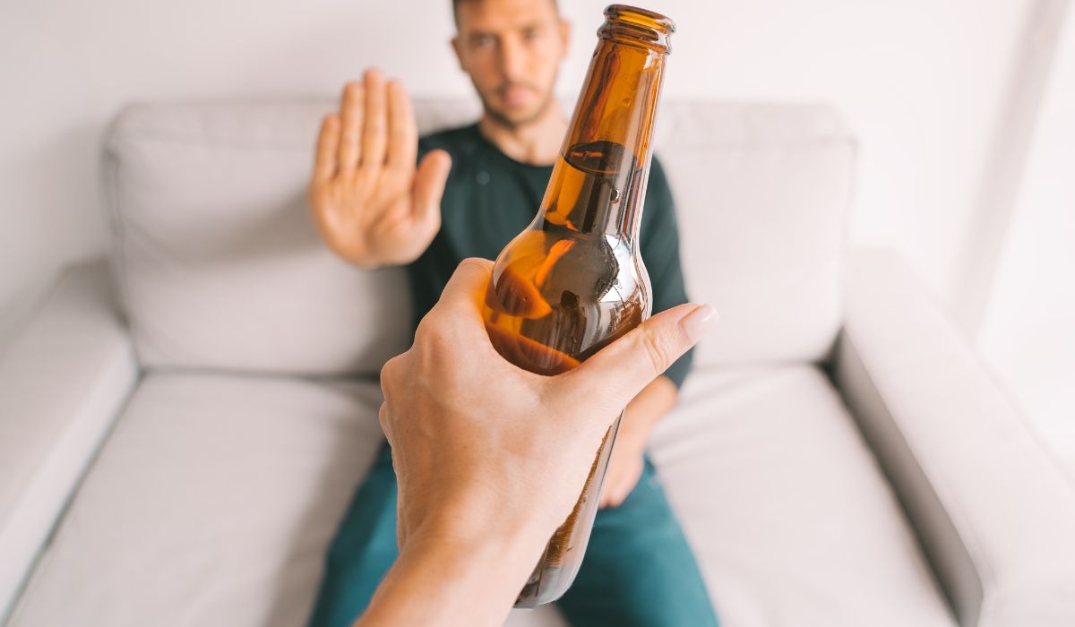 person saying no to alcohol