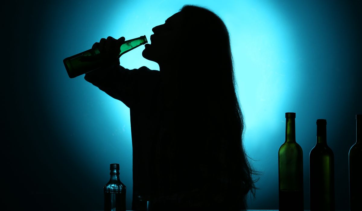 woman drinking alcohol