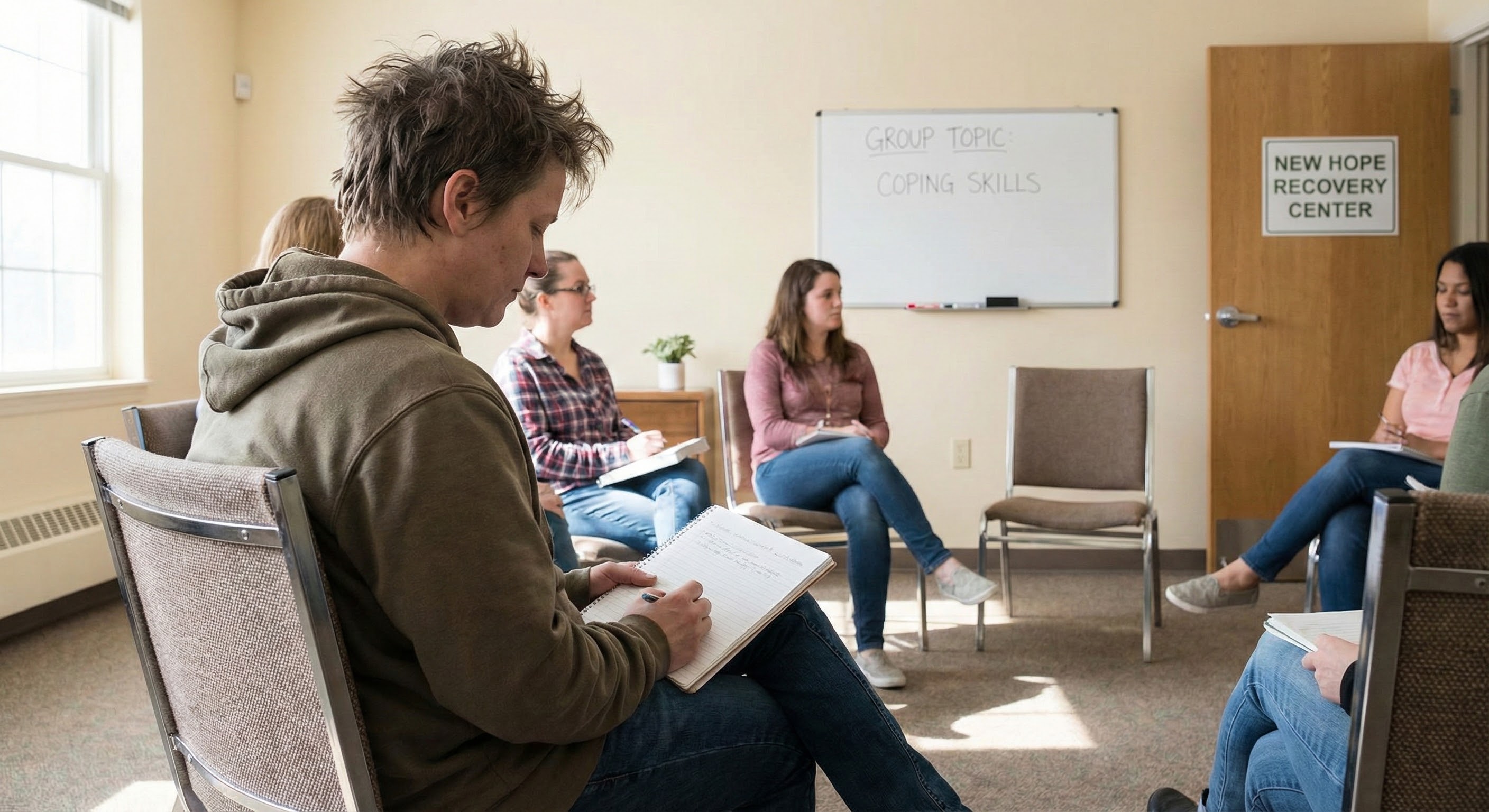 woman at a drug rehab facility